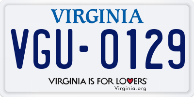 VA license plate VGU0129