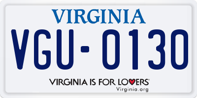 VA license plate VGU0130