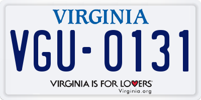 VA license plate VGU0131