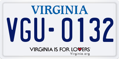VA license plate VGU0132