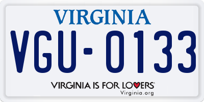 VA license plate VGU0133