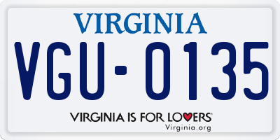 VA license plate VGU0135