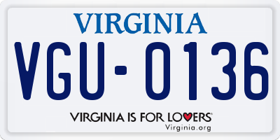 VA license plate VGU0136