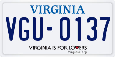 VA license plate VGU0137