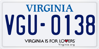 VA license plate VGU0138