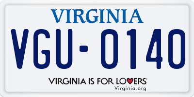 VA license plate VGU0140