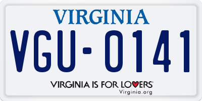 VA license plate VGU0141