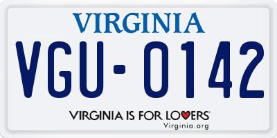 VA license plate VGU0142