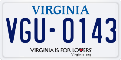 VA license plate VGU0143