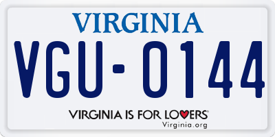 VA license plate VGU0144