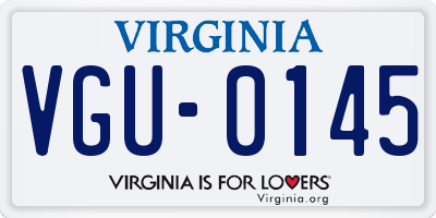 VA license plate VGU0145
