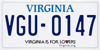 VA license plate VGU0147