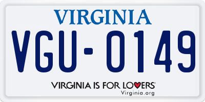 VA license plate VGU0149