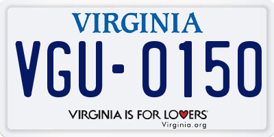 VA license plate VGU0150