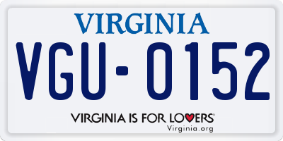 VA license plate VGU0152