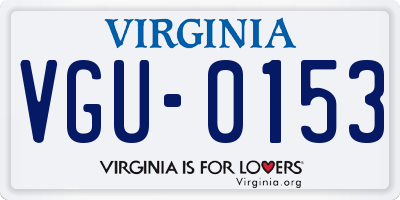 VA license plate VGU0153