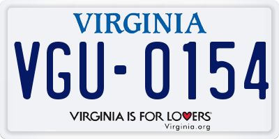 VA license plate VGU0154