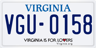 VA license plate VGU0158