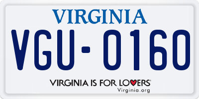 VA license plate VGU0160