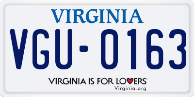 VA license plate VGU0163