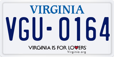 VA license plate VGU0164