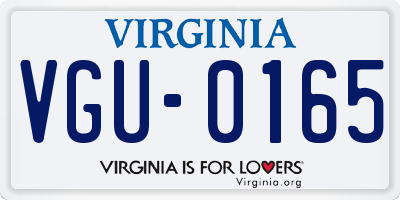 VA license plate VGU0165