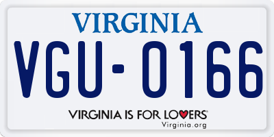 VA license plate VGU0166