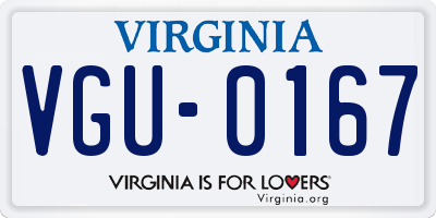 VA license plate VGU0167