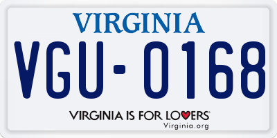 VA license plate VGU0168