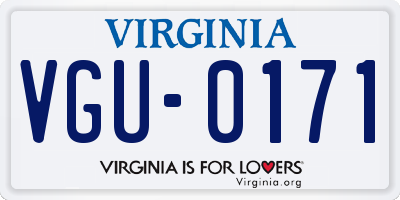 VA license plate VGU0171