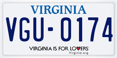 VA license plate VGU0174