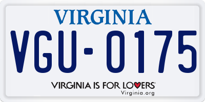 VA license plate VGU0175