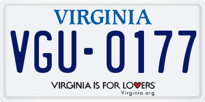 VA license plate VGU0177