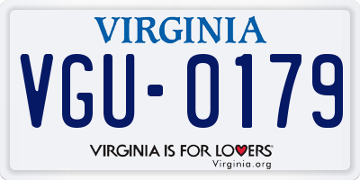 VA license plate VGU0179