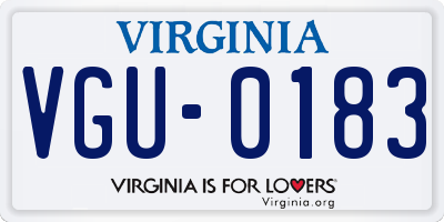 VA license plate VGU0183