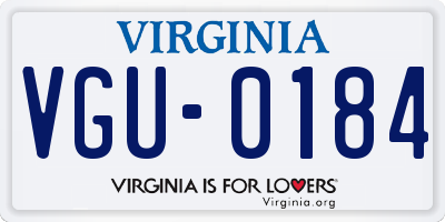 VA license plate VGU0184