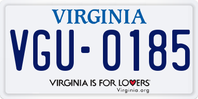 VA license plate VGU0185