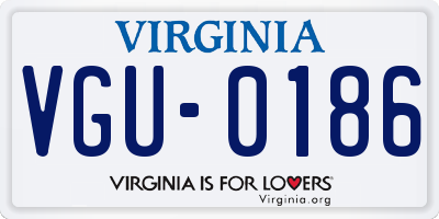VA license plate VGU0186