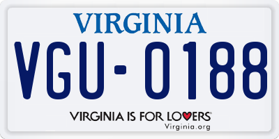 VA license plate VGU0188