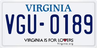 VA license plate VGU0189