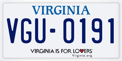 VA license plate VGU0191