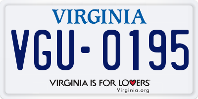 VA license plate VGU0195