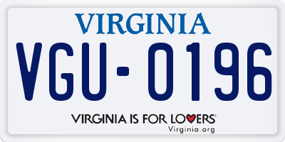 VA license plate VGU0196