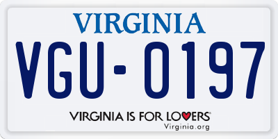 VA license plate VGU0197