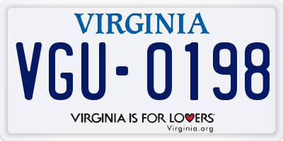 VA license plate VGU0198