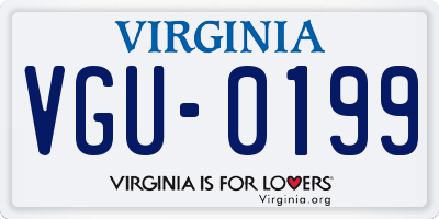 VA license plate VGU0199