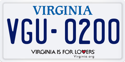 VA license plate VGU0200