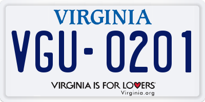 VA license plate VGU0201