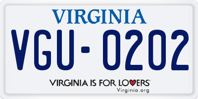 VA license plate VGU0202