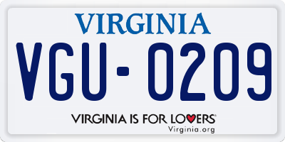 VA license plate VGU0209